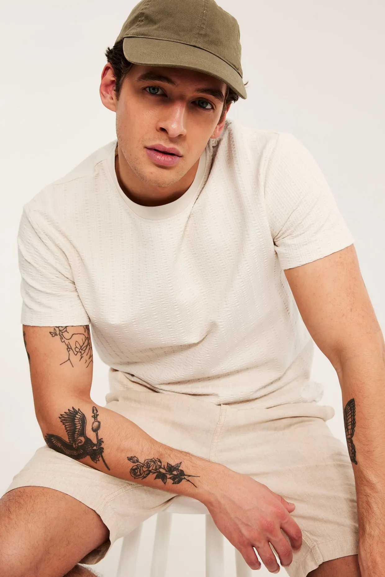 Strukturmönstrad t-shirt regular fit
