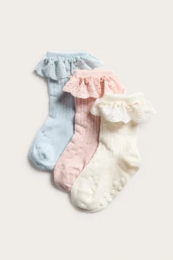 Strumpor i 3-pack med volang