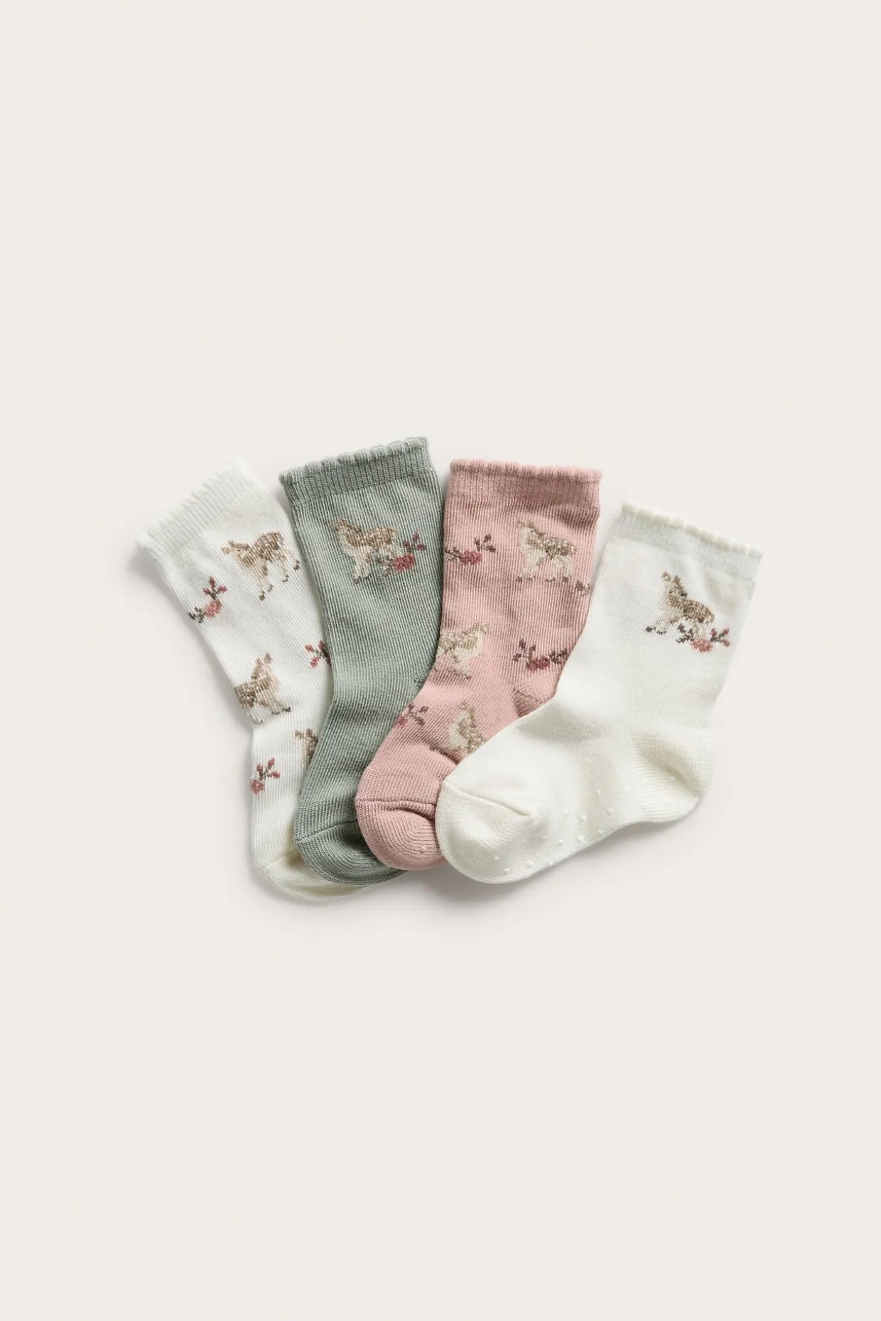 Strumpor med blommor 4-pack