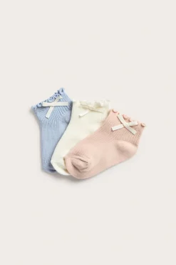 Strumpor med rosett i 3-pack