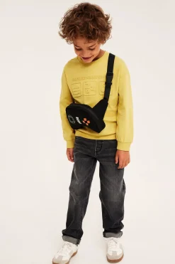 Sweatshirt i bomullstrikå med 3D-effektmotiv