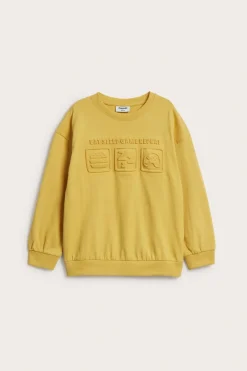 Sweatshirt i bomullstrikå med 3D-effektmotiv