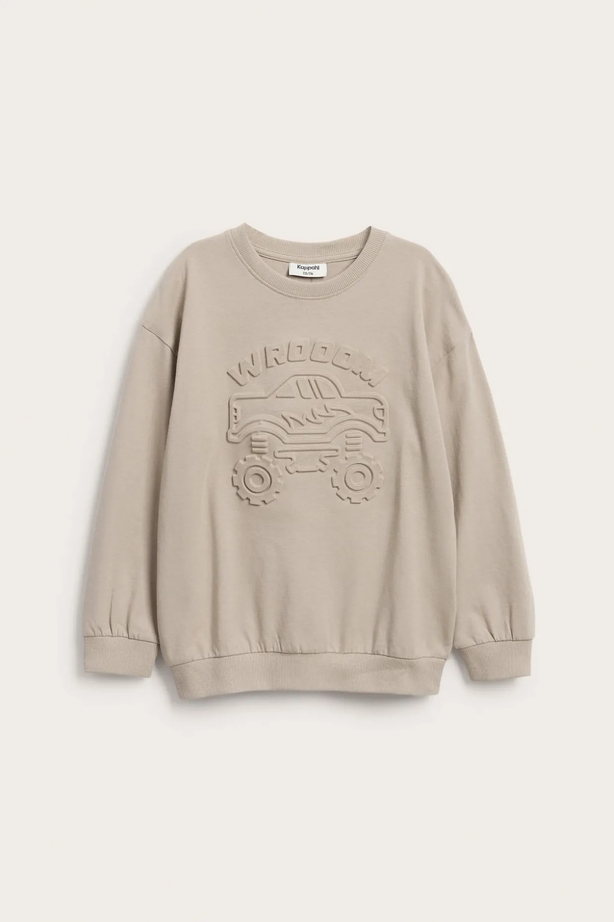 Sweatshirt i bomullstrikå med 3D-effektmotiv monsterbil