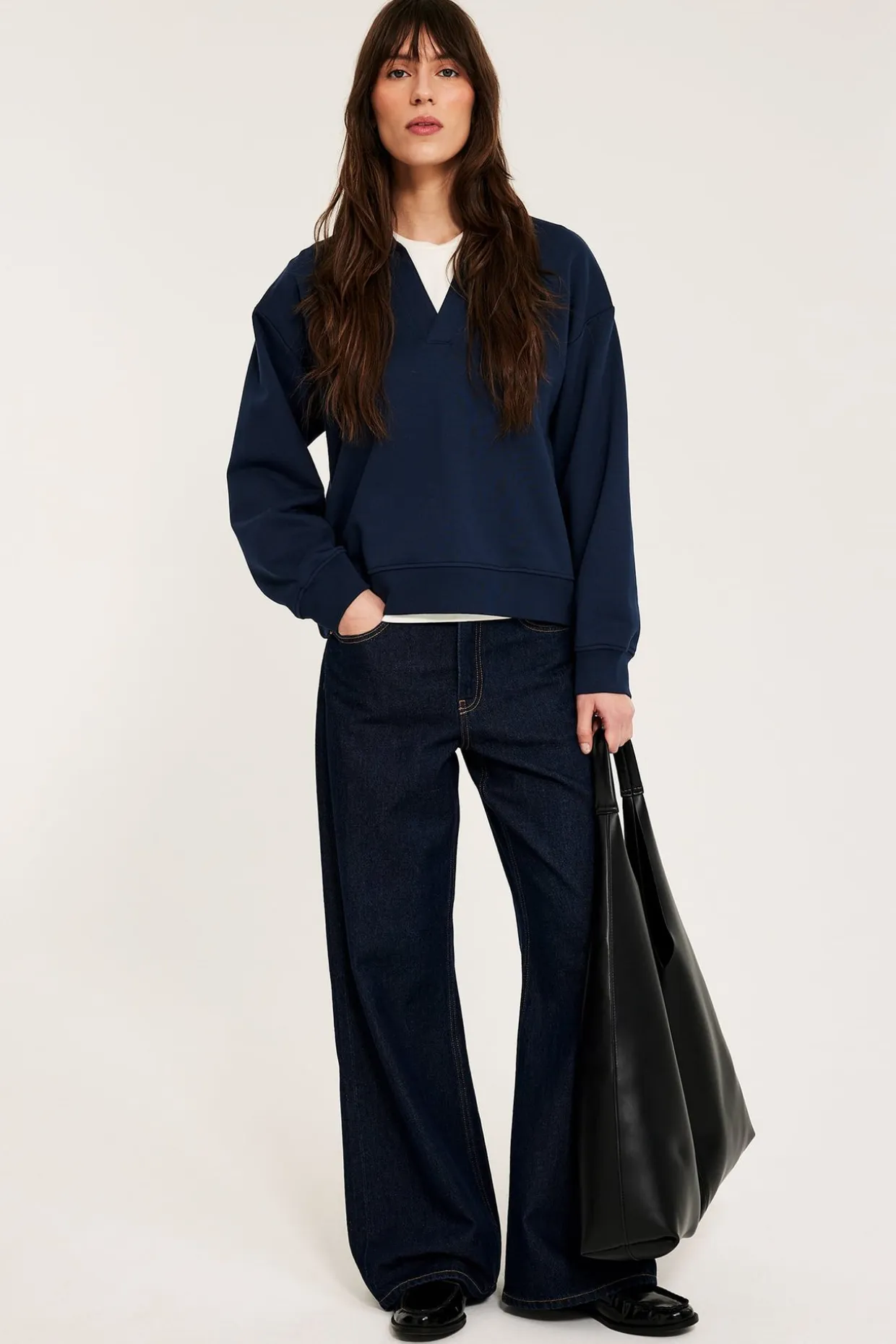 Sweatshirt med krage