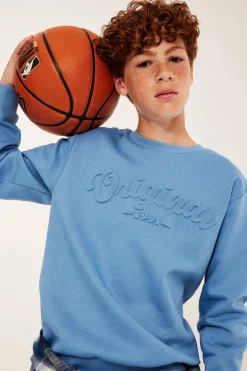 Sweatshirt med präglat texttryck