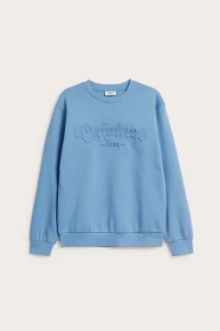 Sweatshirt med präglat texttryck