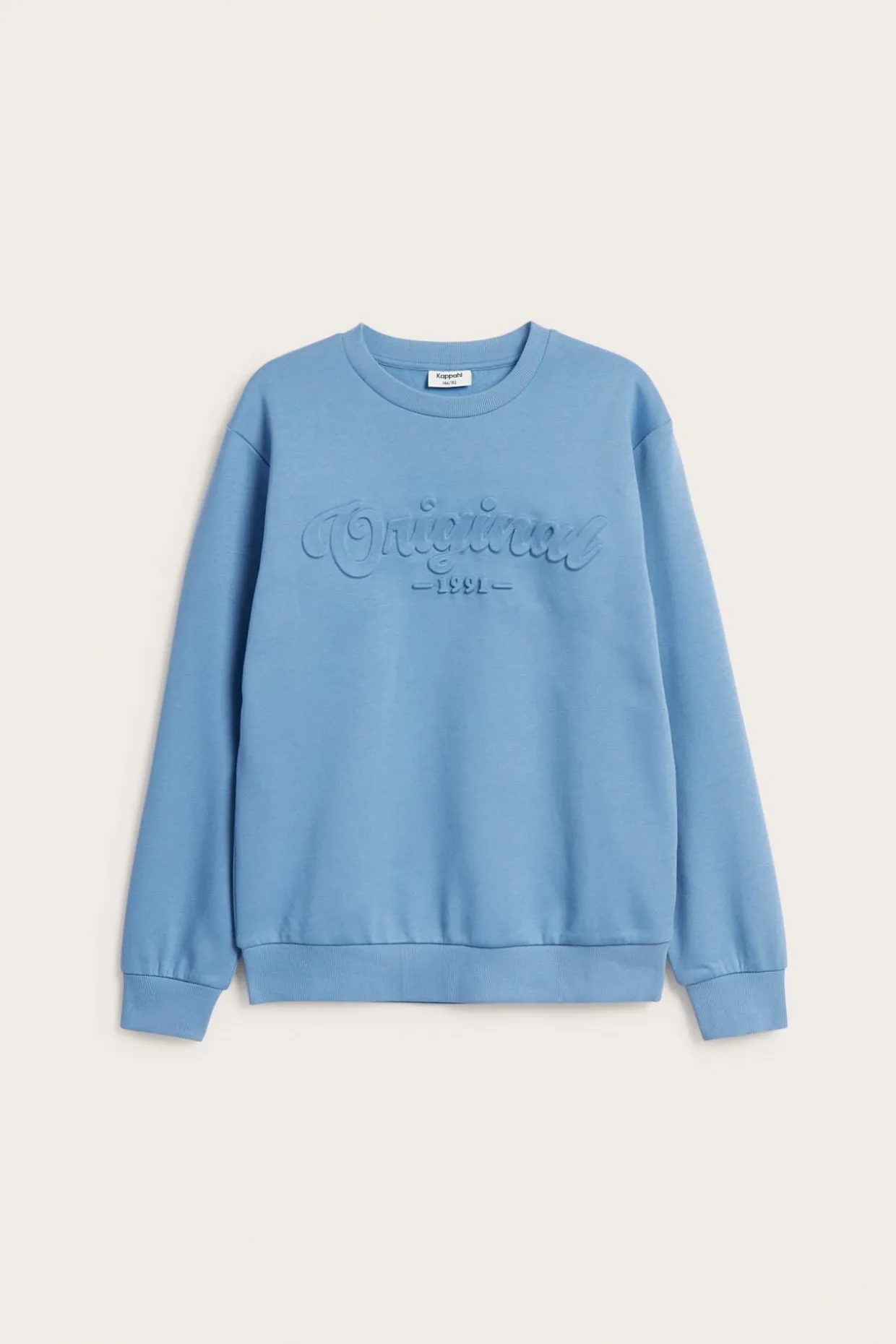 Sweatshirt med präglat texttryck