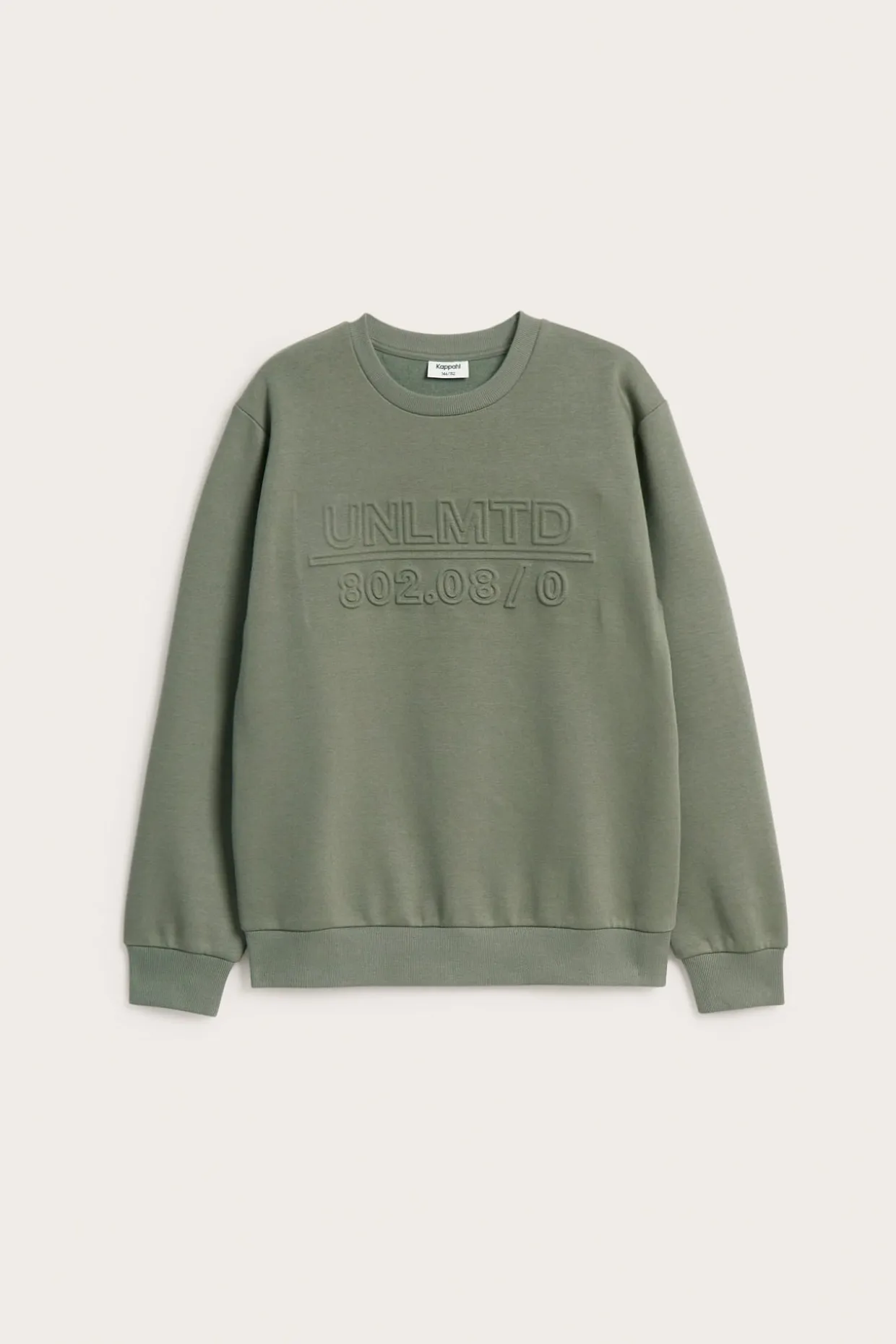 Sweatshirt med präglat texttryck
