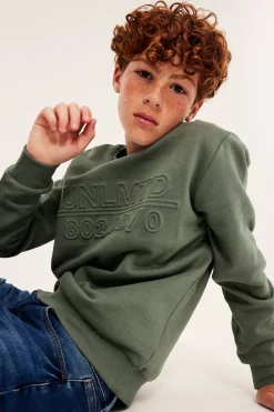 Sweatshirt med präglat texttryck