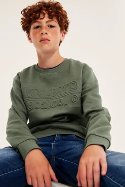 Sweatshirt med präglat texttryck