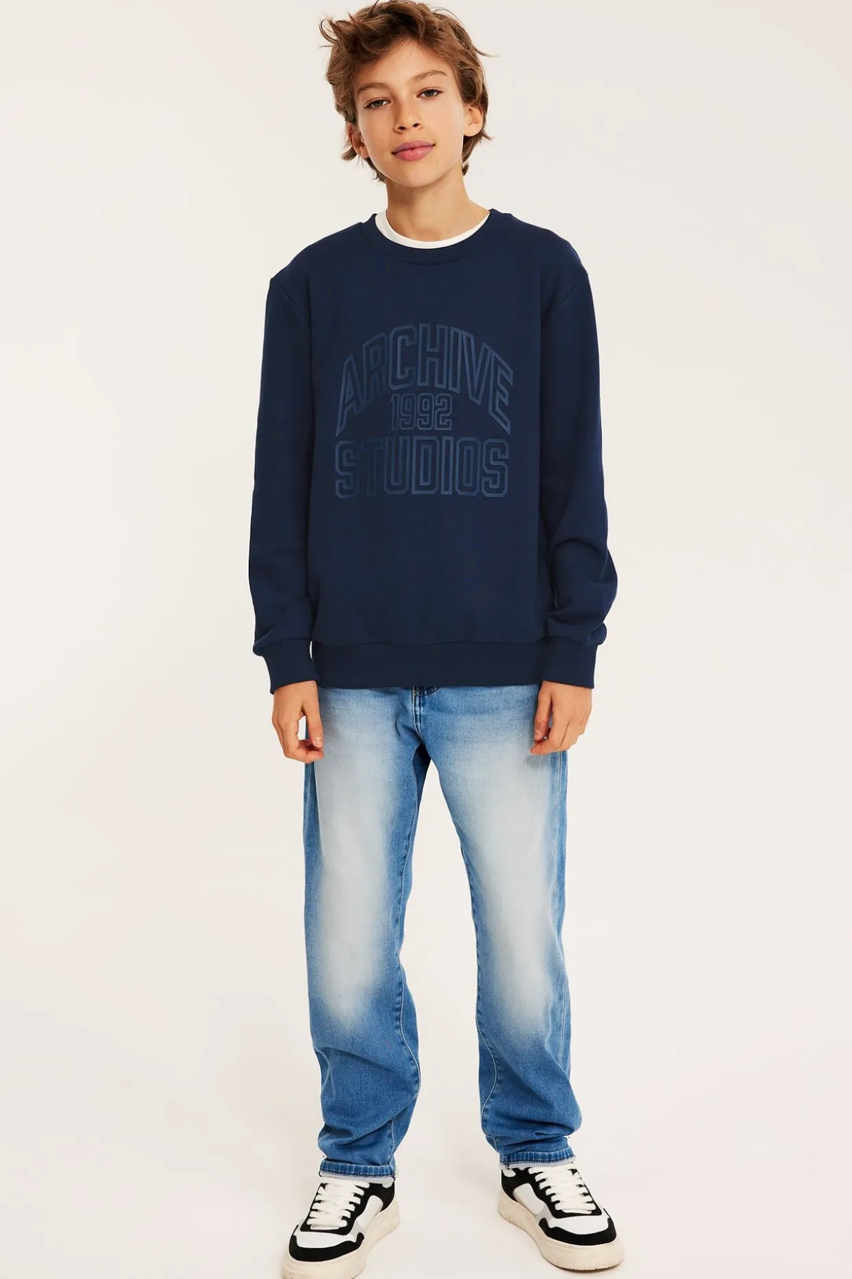 Sweatshirt med texttryck