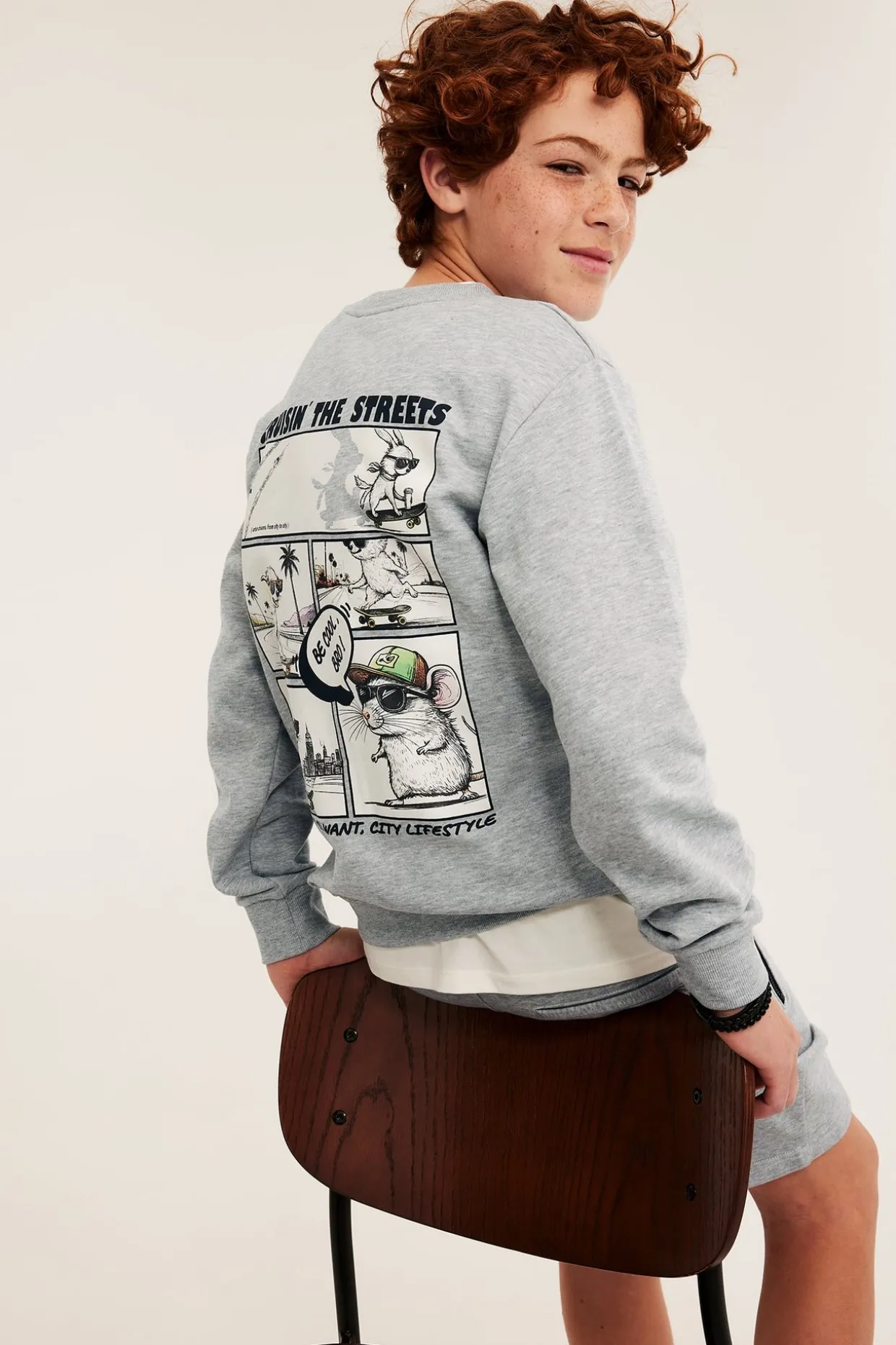 Sweatshirt med tryck