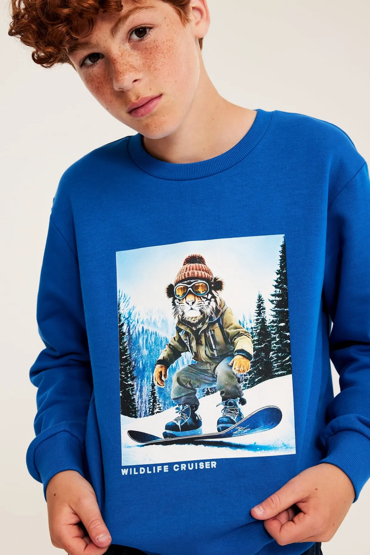 Sweatshirt med tryck