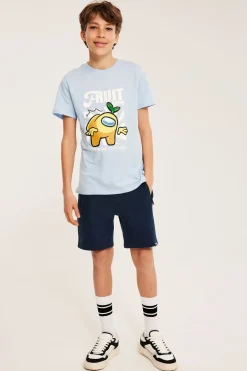 Sweatshorts i bomullstrikå