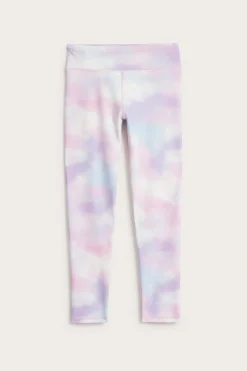 Tie dye-mönstrade träningsleggings i stretchig jersey