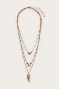 Treradigt halsband med berlocker
