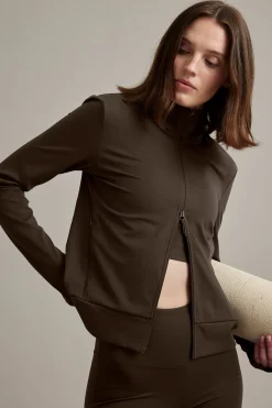 Träningsjacka i mjuk stretchjersey