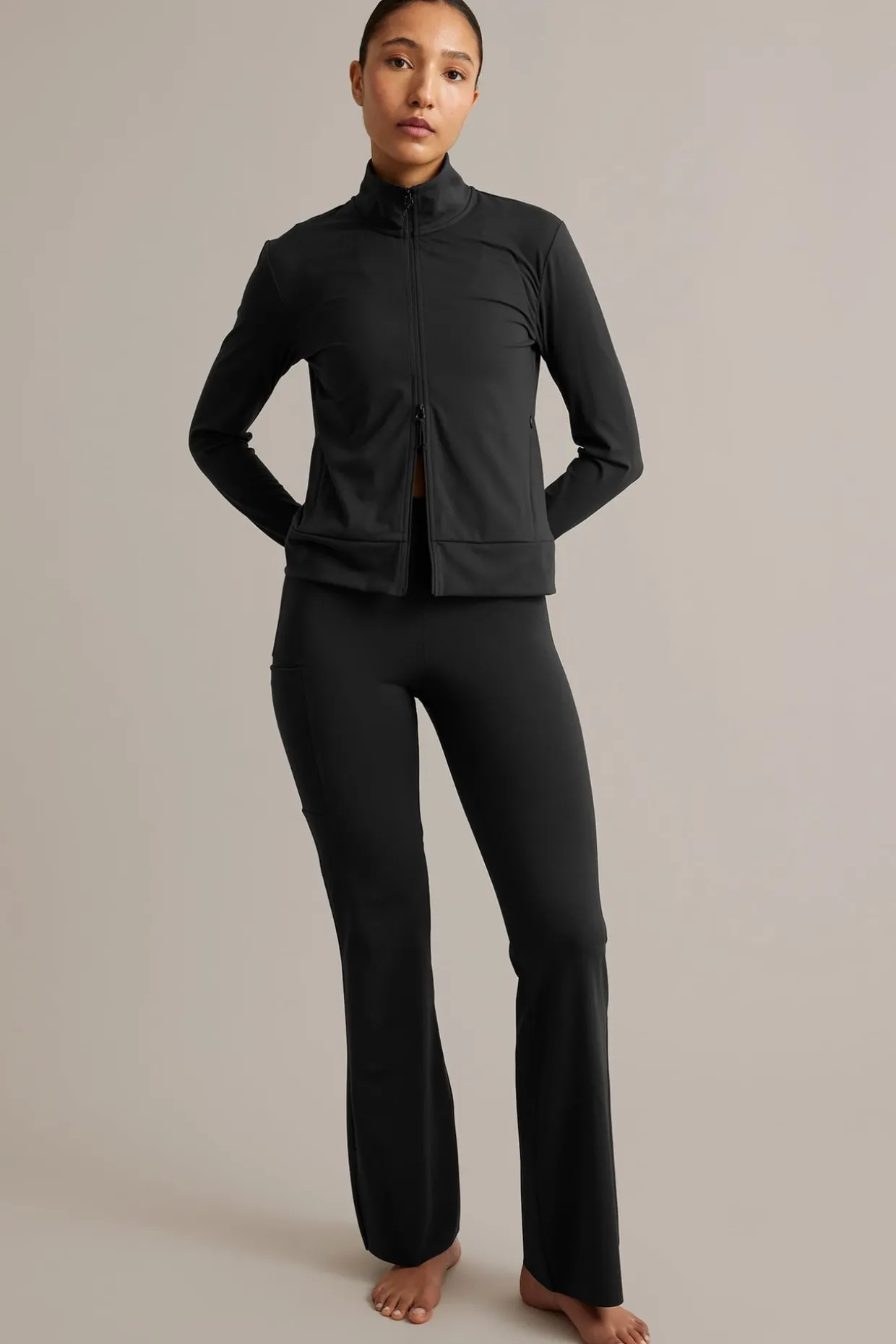 Träningsjacka i mjuk stretchjersey