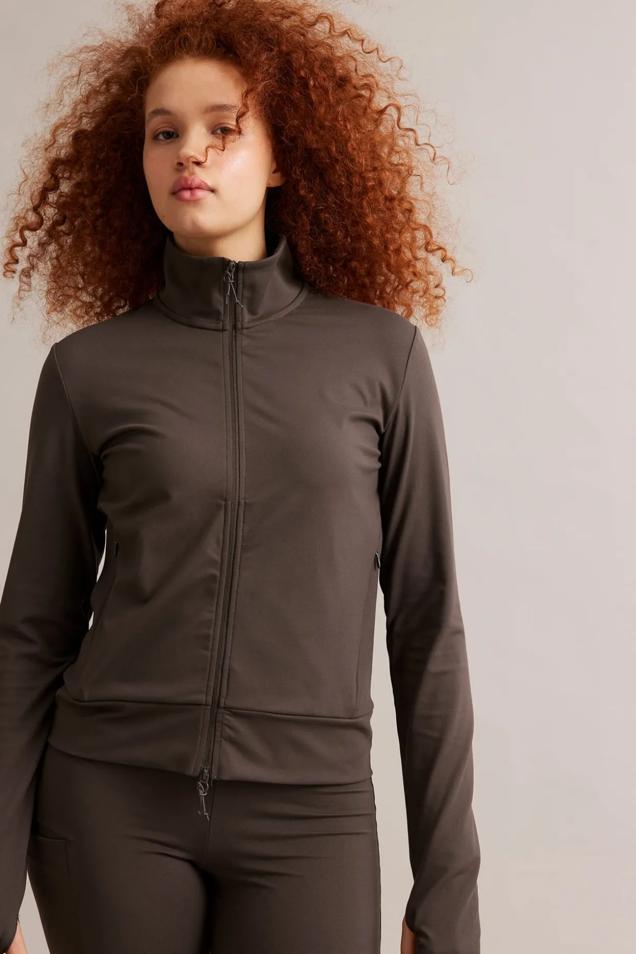 Träningsjacka i mjuk stretchjersey