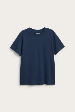 T-shirt i bomullstrikå med kort ärm