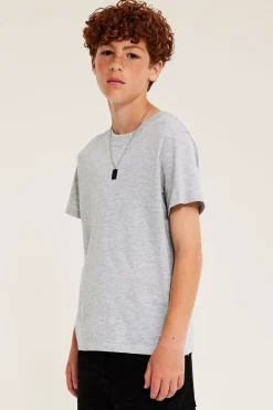 T-shirt i bomullstrikå med kort ärm