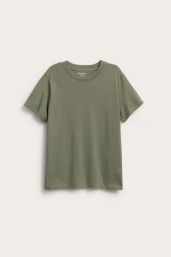 T-shirt i bomullstrikå med kort ärm