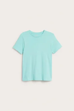 T-shirt i bomullstrikå med kort ärm