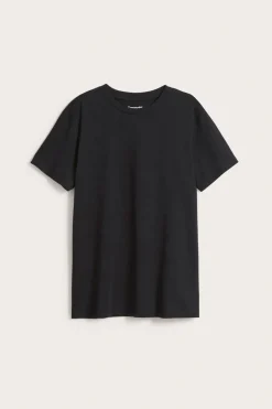T-shirt i bomullstrikå med kort ärm