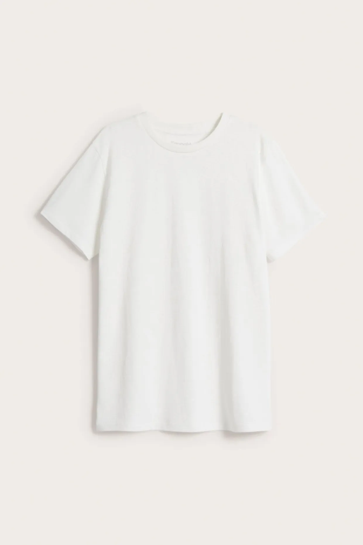 T-shirt i bomullstrikå med kort ärm