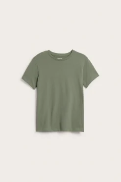 T-shirt i bomullstrikå med kort ärm
