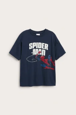 T-shirt i bomullstrikå med Spiderman