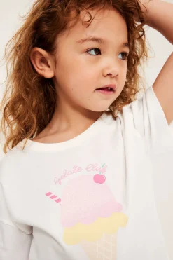 T-shirt med glittrigt glasstryck