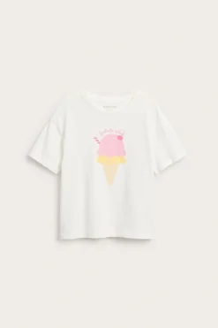 T-shirt med glittrigt glasstryck