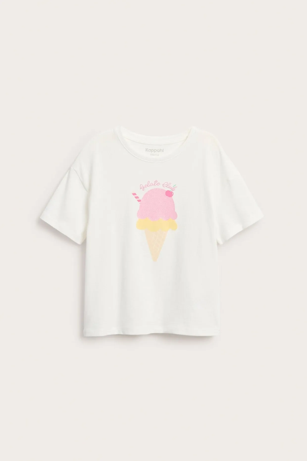 T-shirt med glittrigt glasstryck