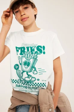 T-shirt med print fram