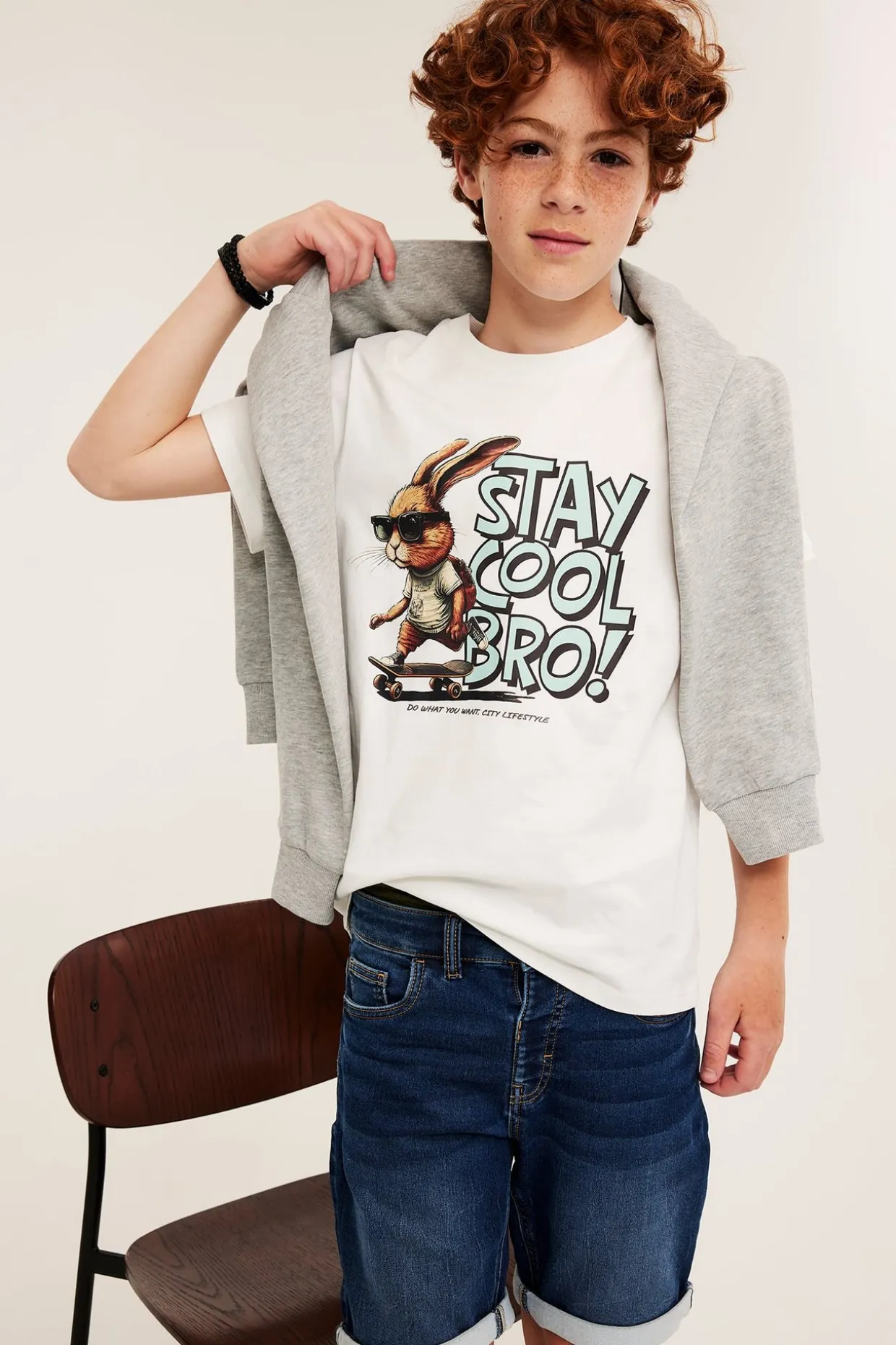 T-shirt med print fram