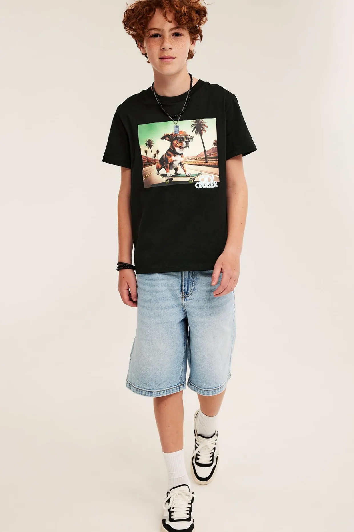 T-shirt med print fram