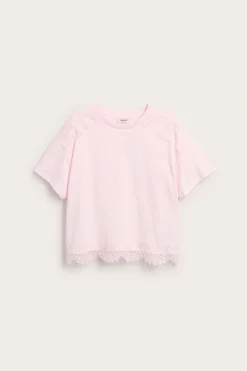 T-shirt med spetsdetaljer