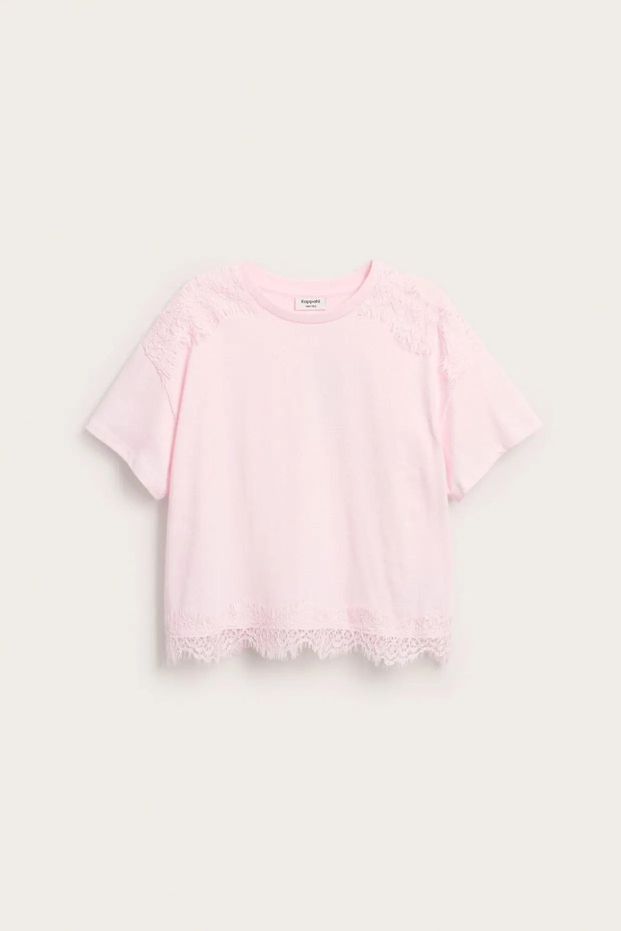 T-shirt med spetsdetaljer