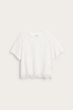 T-shirt med spetsdetaljer