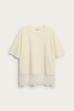 T-shirt med spetskant