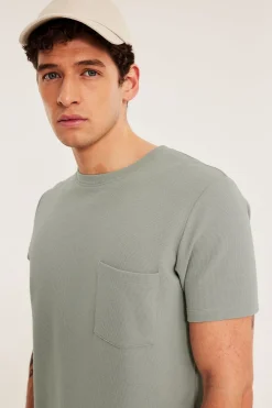 T-shirt med strukturmönster regular fit