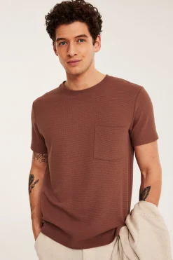 T-shirt med strukturmönster regular fit