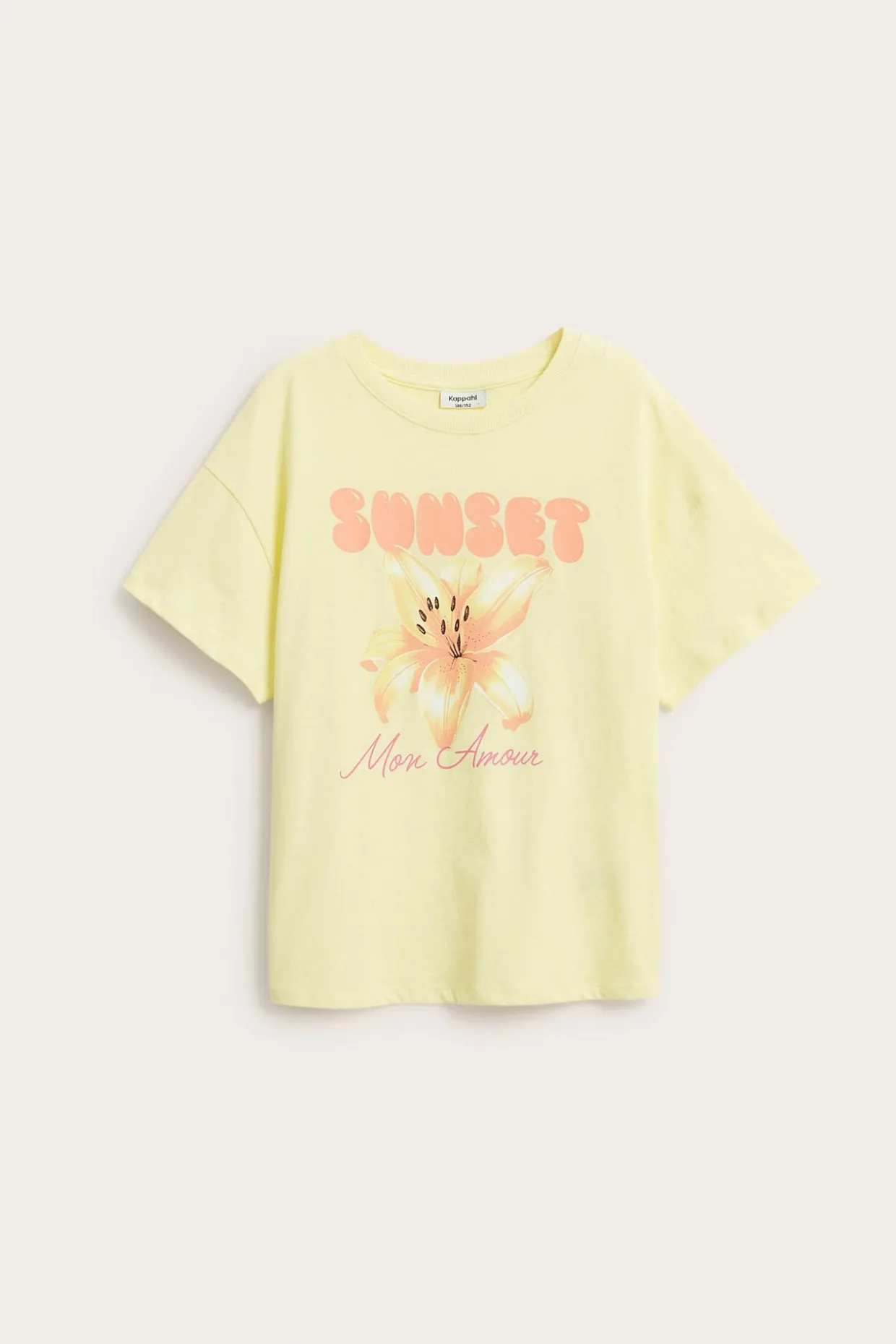 T-shirt med text- och blomsterprint