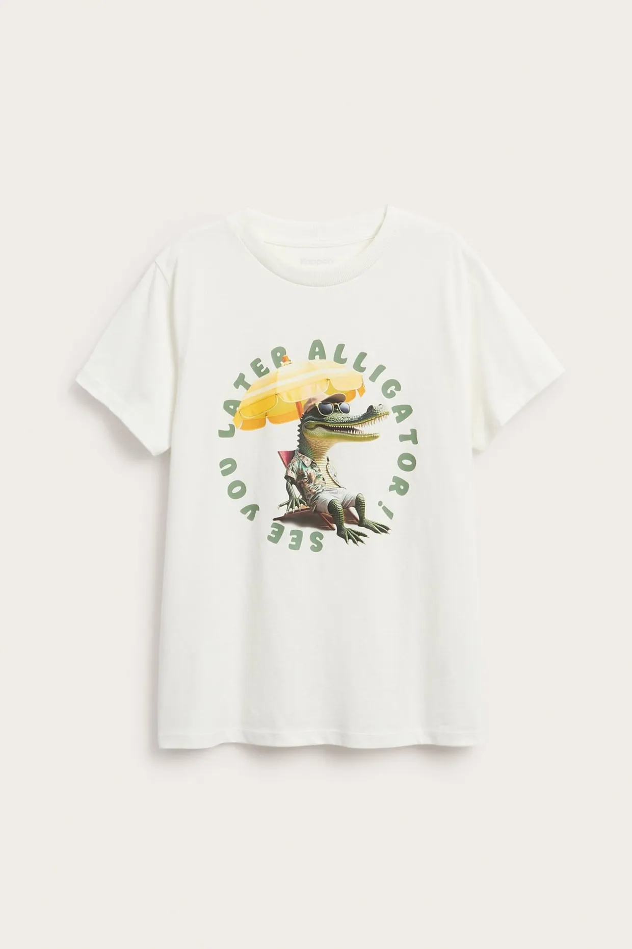 T-shirt med tryck i bomullstrikå