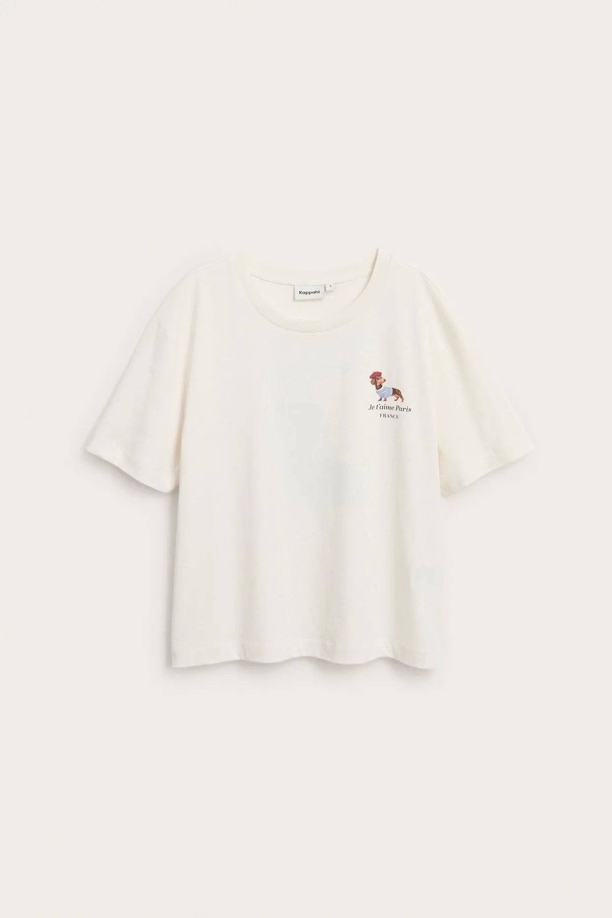 T-shirt med tryck "Je t'aime Paris"
