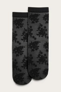Tunna strumpor med blommönster