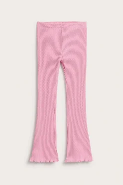 Utsvängda leggings i ribbad trikå