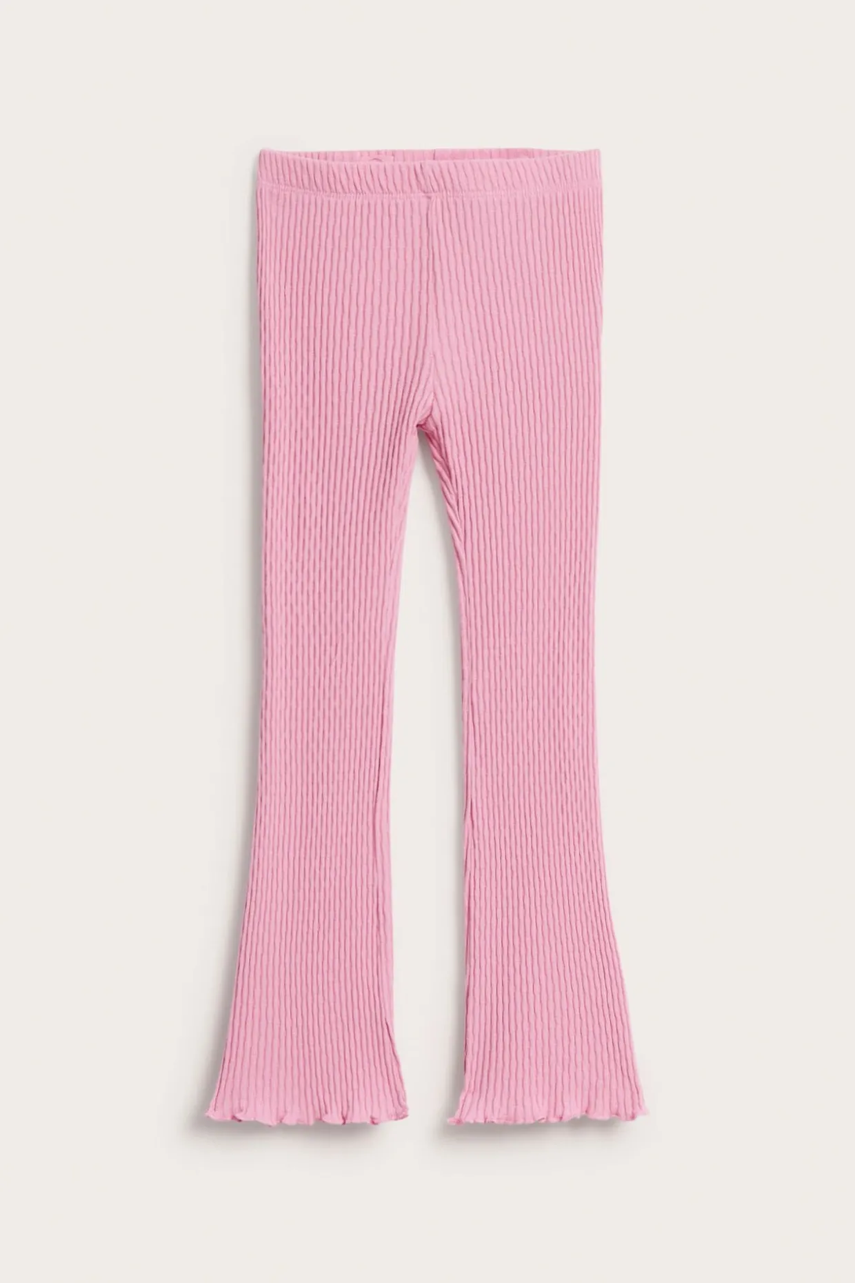 Utsvängda leggings i ribbad trikå