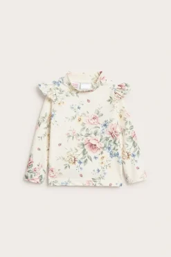 UV-topp med blommor och volang